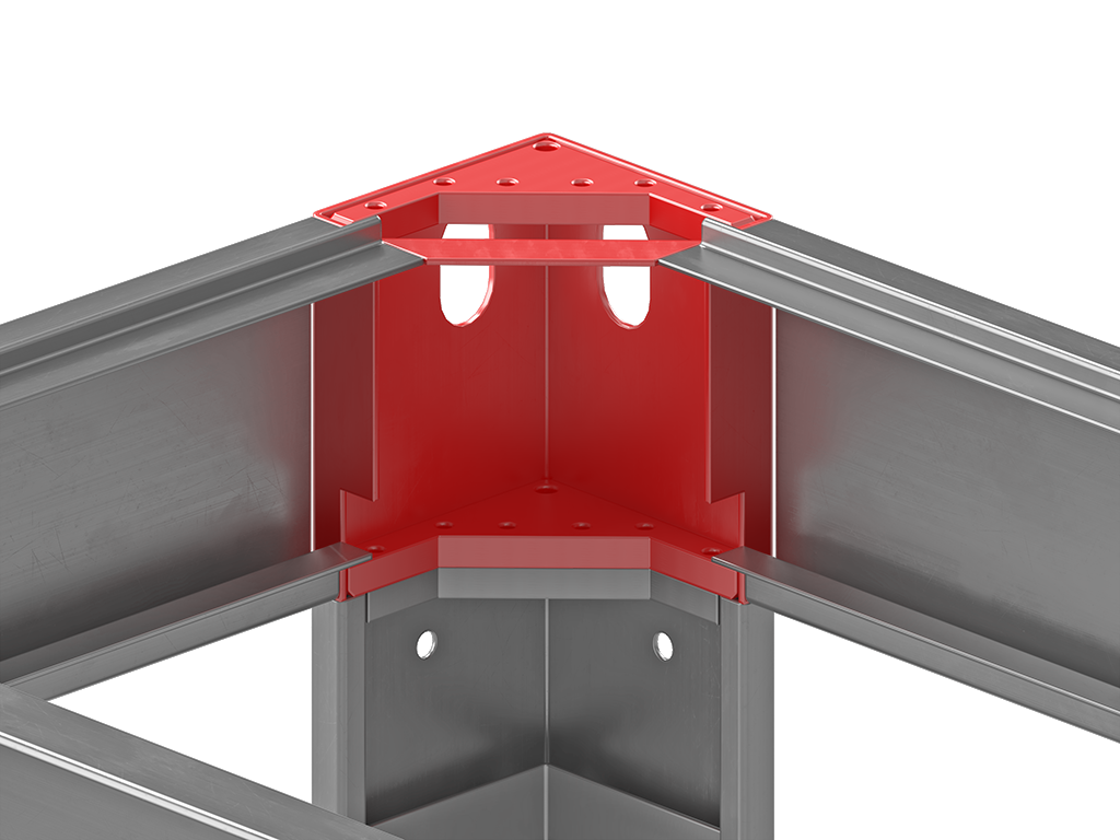 Конструкция каркаса на универсальных рамах. Угловой элемент.